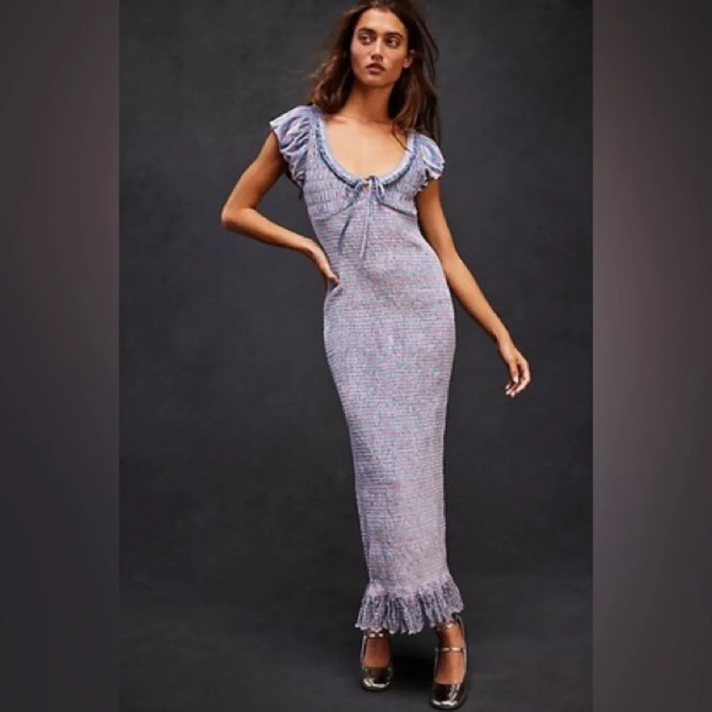Free People Mckenna Velvet Midi Dress XL
